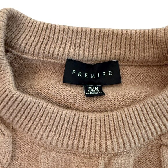 Premise Womens Cable Knit Pullover Sweater M/M Blush Pink Long Sleeve Cozy & Sty - Picture 3 of 9